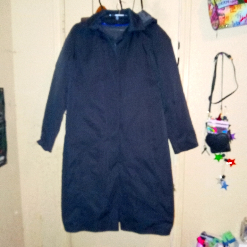 Navy blue trench coat